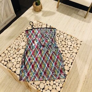 Multi-colored mini sequin dress